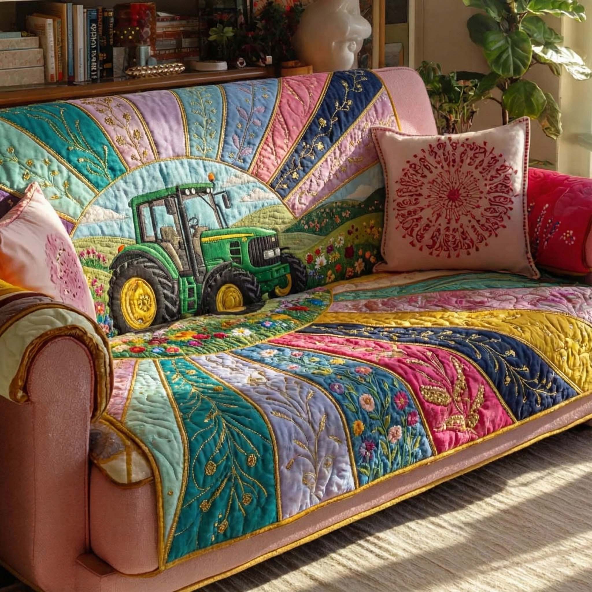 Sunlit Homestead Quilted Sofa Cover GFTOTP15872