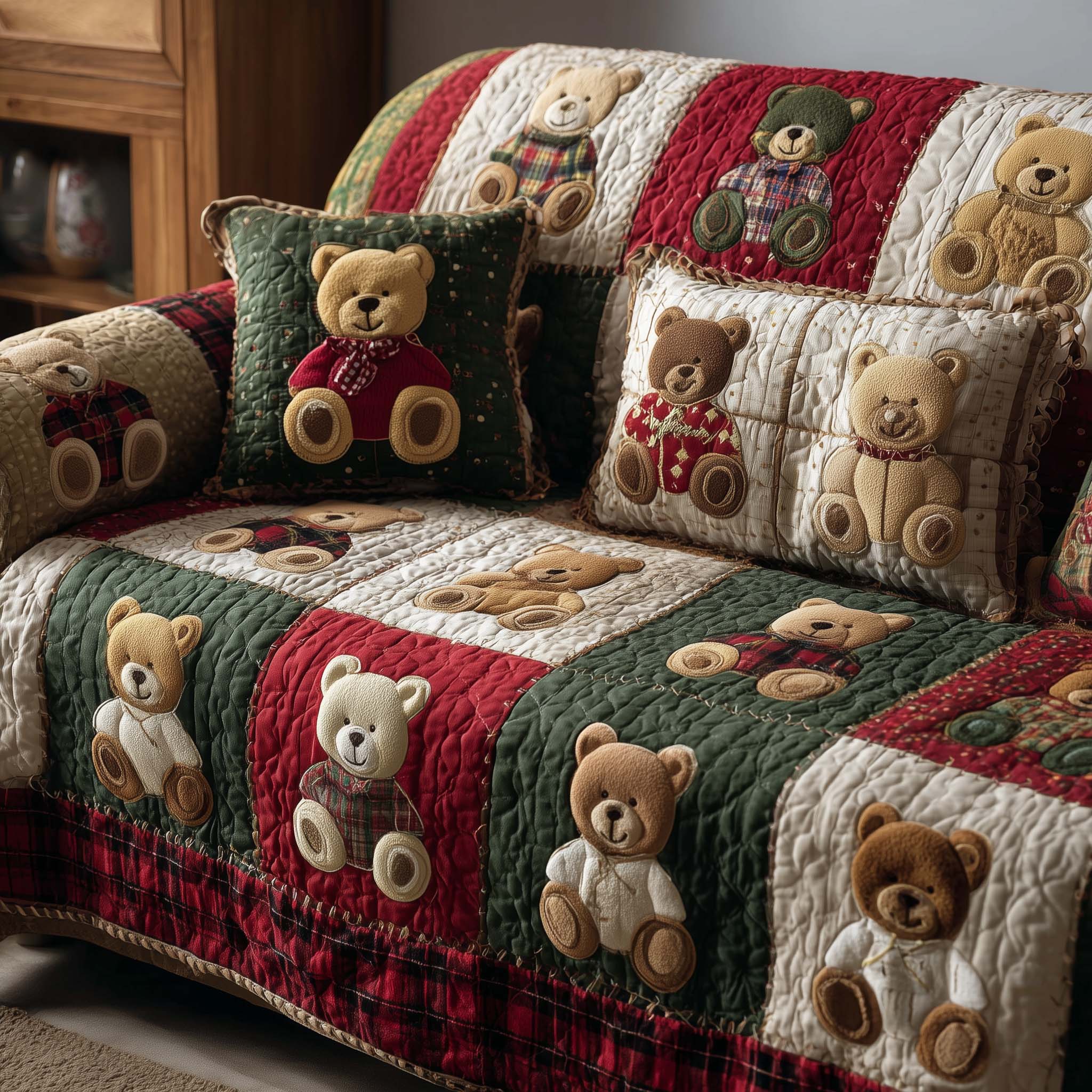 Plush Friend Quilted Sofa Cover GFTOTP15891