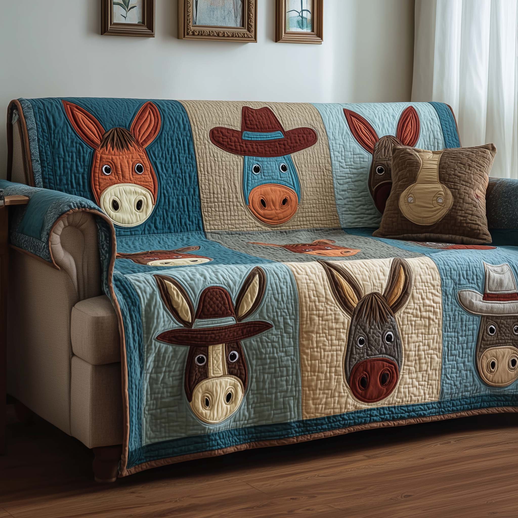 Dusty Hooves Quilted Sofa Cover GFTOTP15897