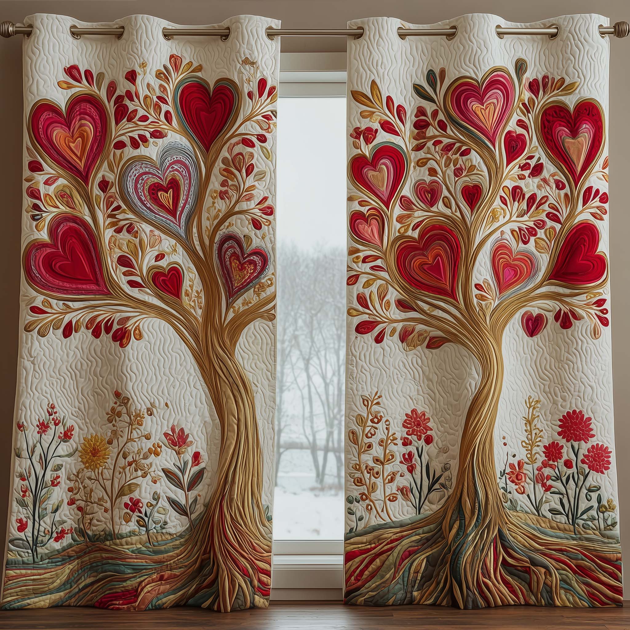 Lovewood Bloom Quilted Curtains GFTOTP16163