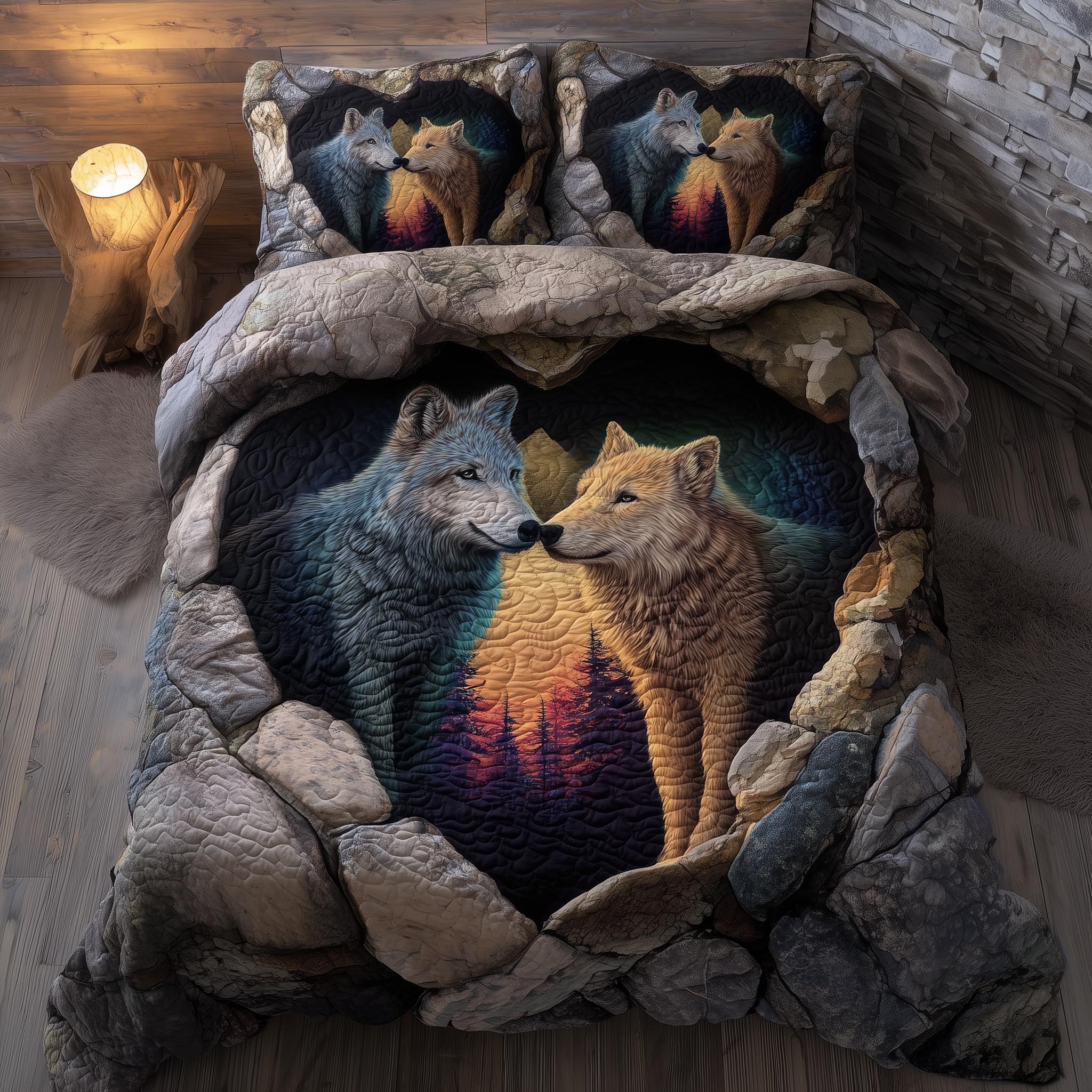 Moonbound Mates 3-Piece Quilted Bedding Set GFTOTP16289