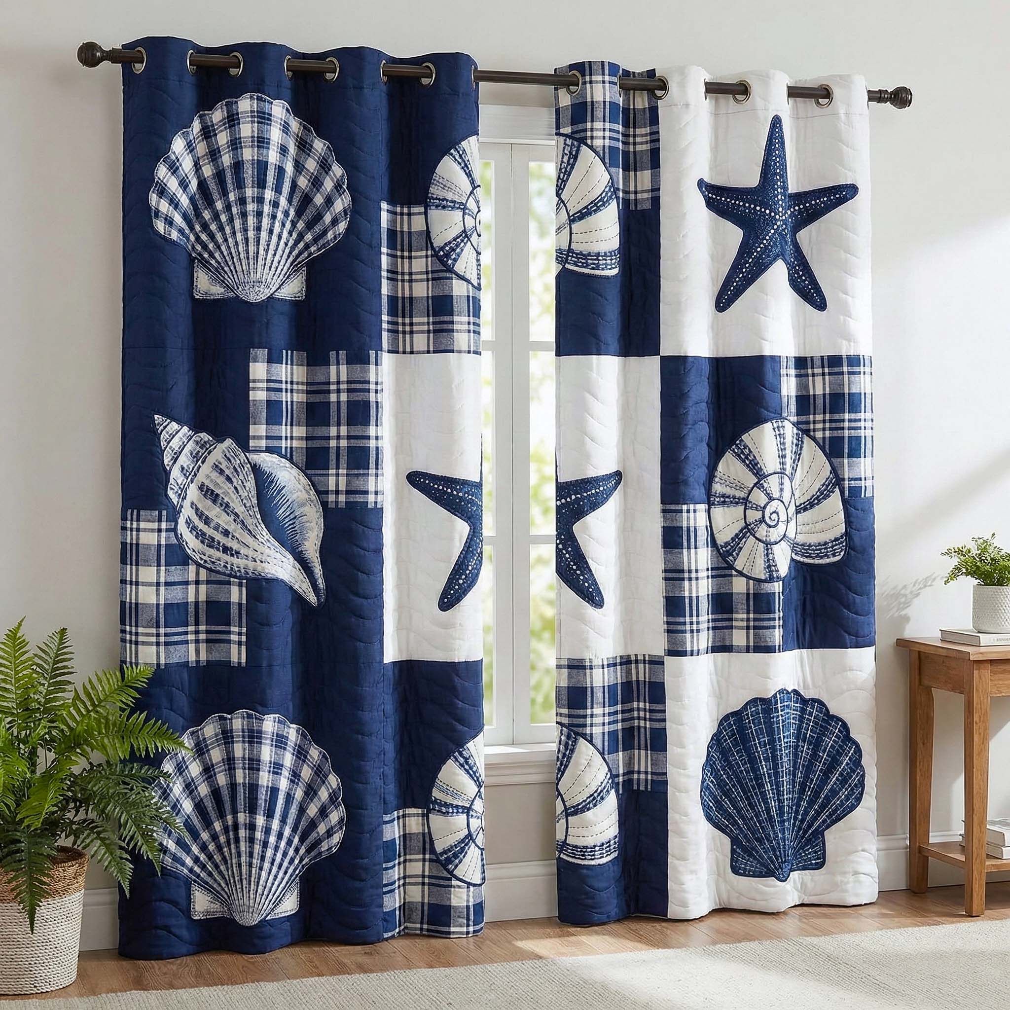 Shell Serenity Quilted Curtains GFTOTP16553