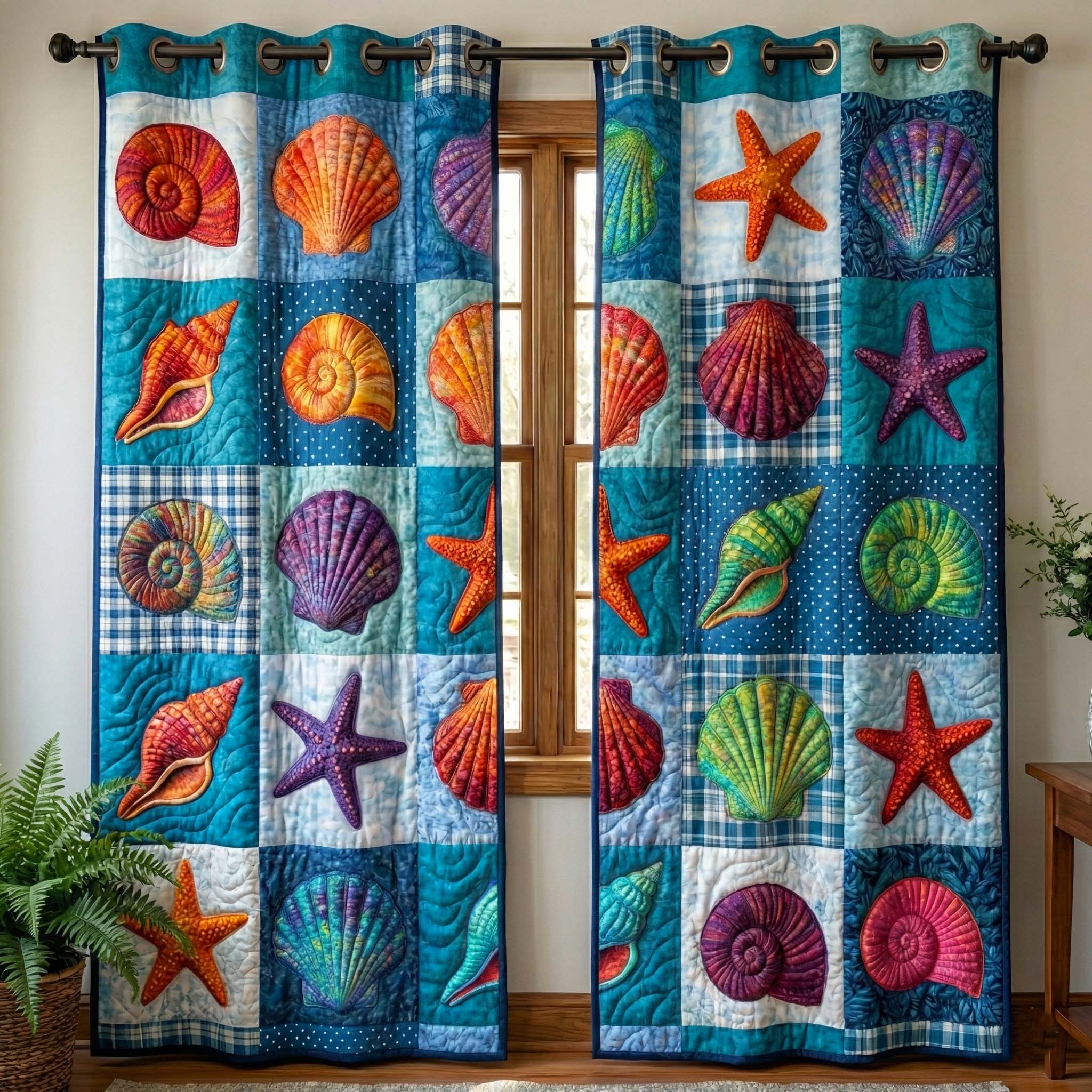 Shell Serenity Quilted Curtains GFTOTP16555