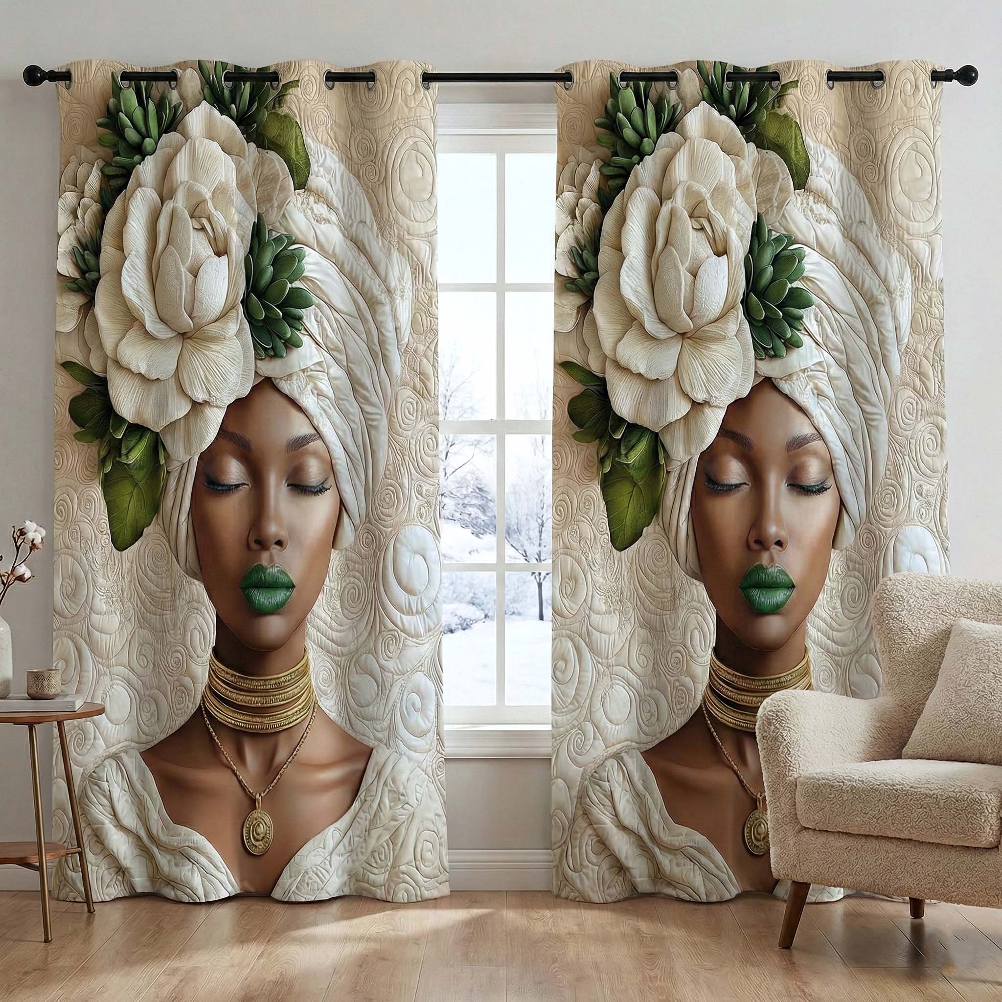 Ancestral Glow Quilted Curtains GFTOTP16597