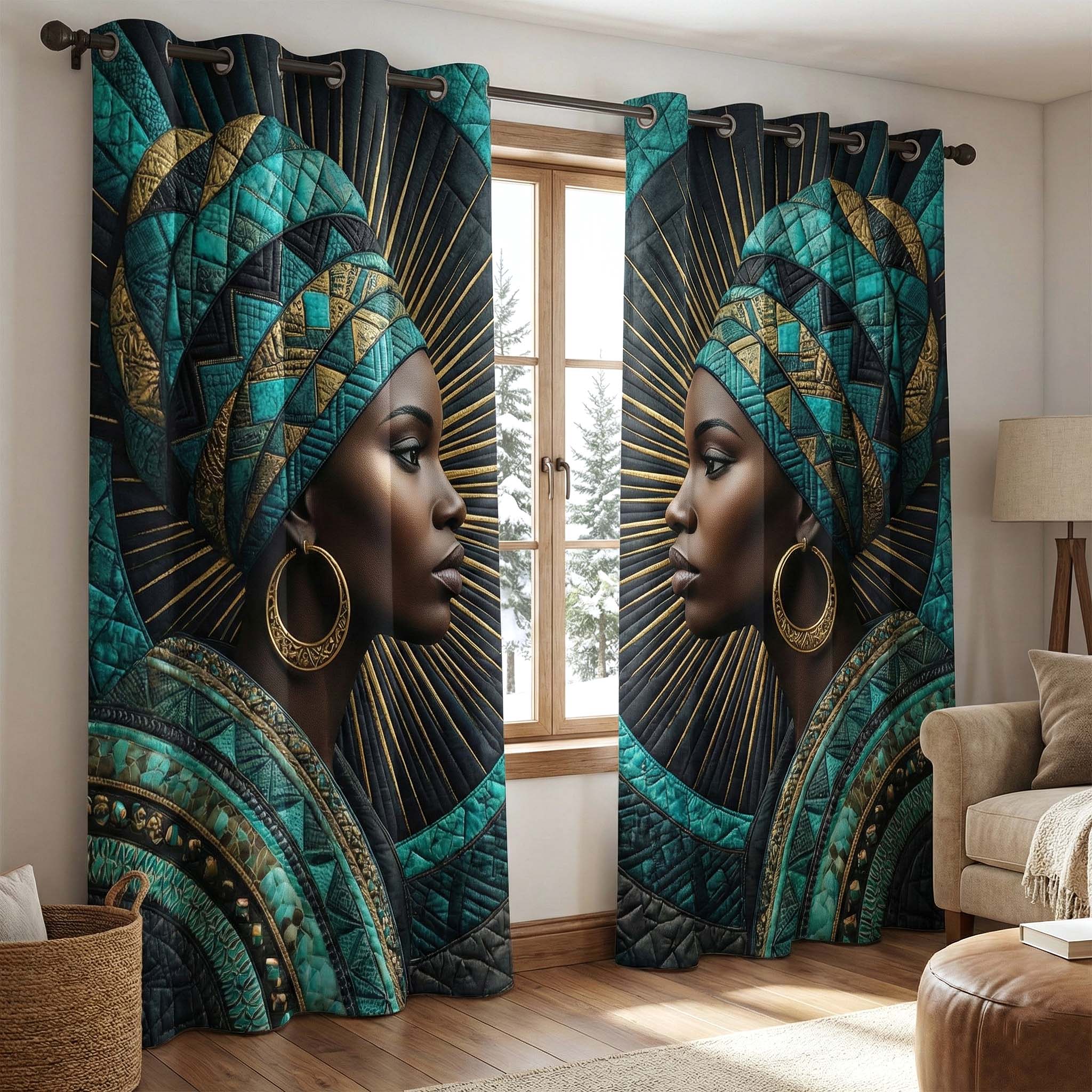 Ancestral Glow Quilted Curtains GFTOTP16598