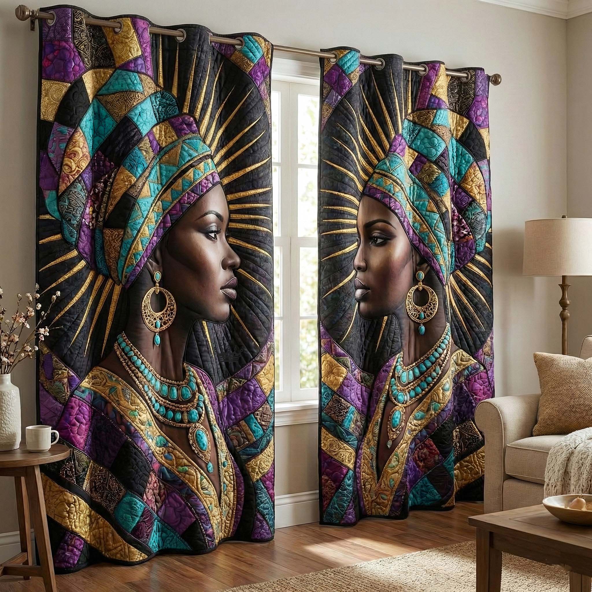 Ancestral Glow Quilted Curtains GFTOTP16599
