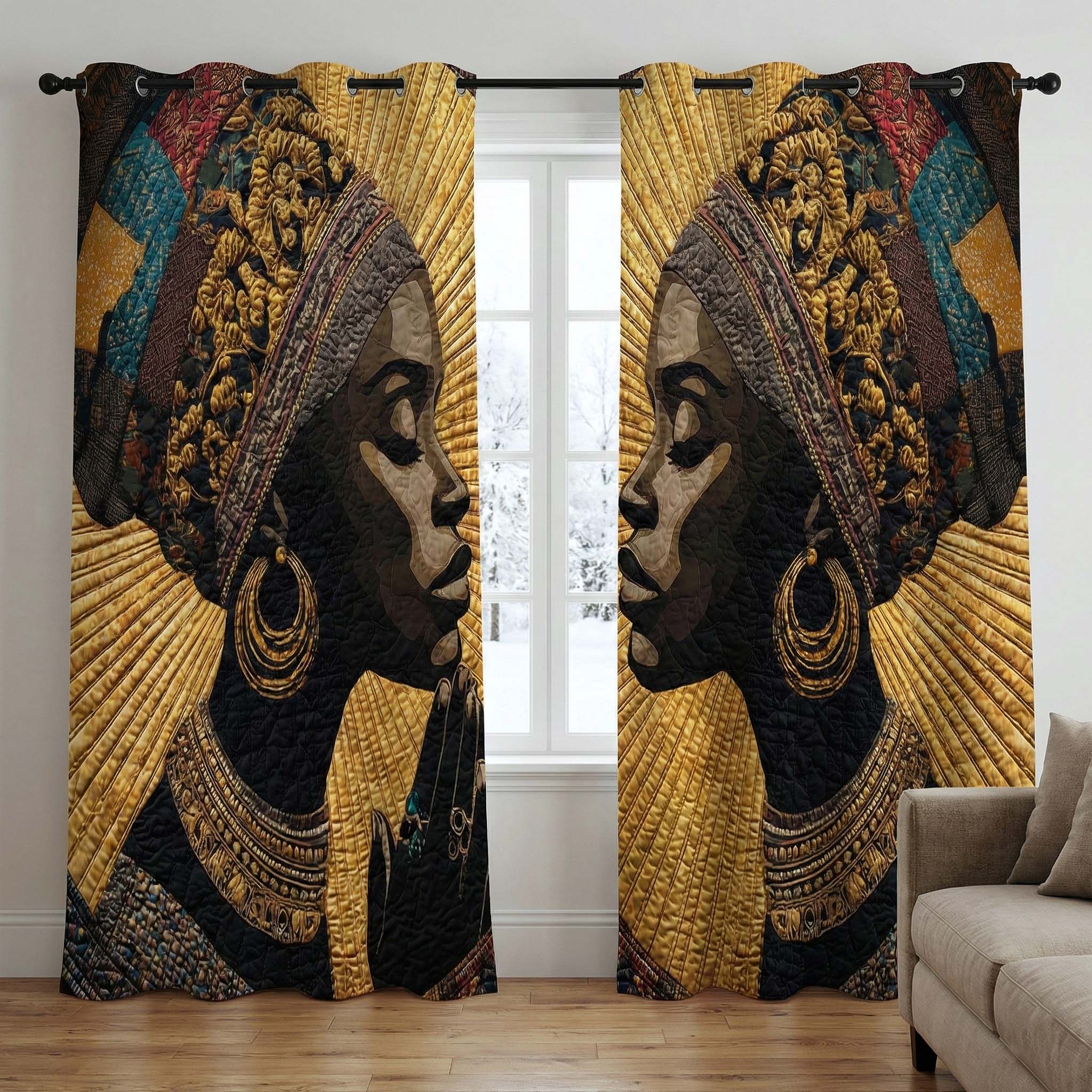 Ancestral Glow Quilted Curtains GFTOTP16601