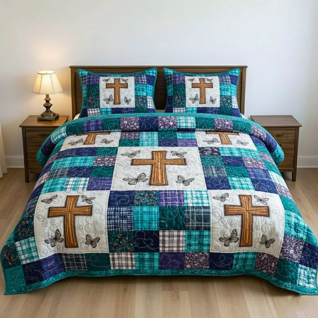 Faithful Sunrise 3-Piece Quilted Bedding Set GFTOTP17165