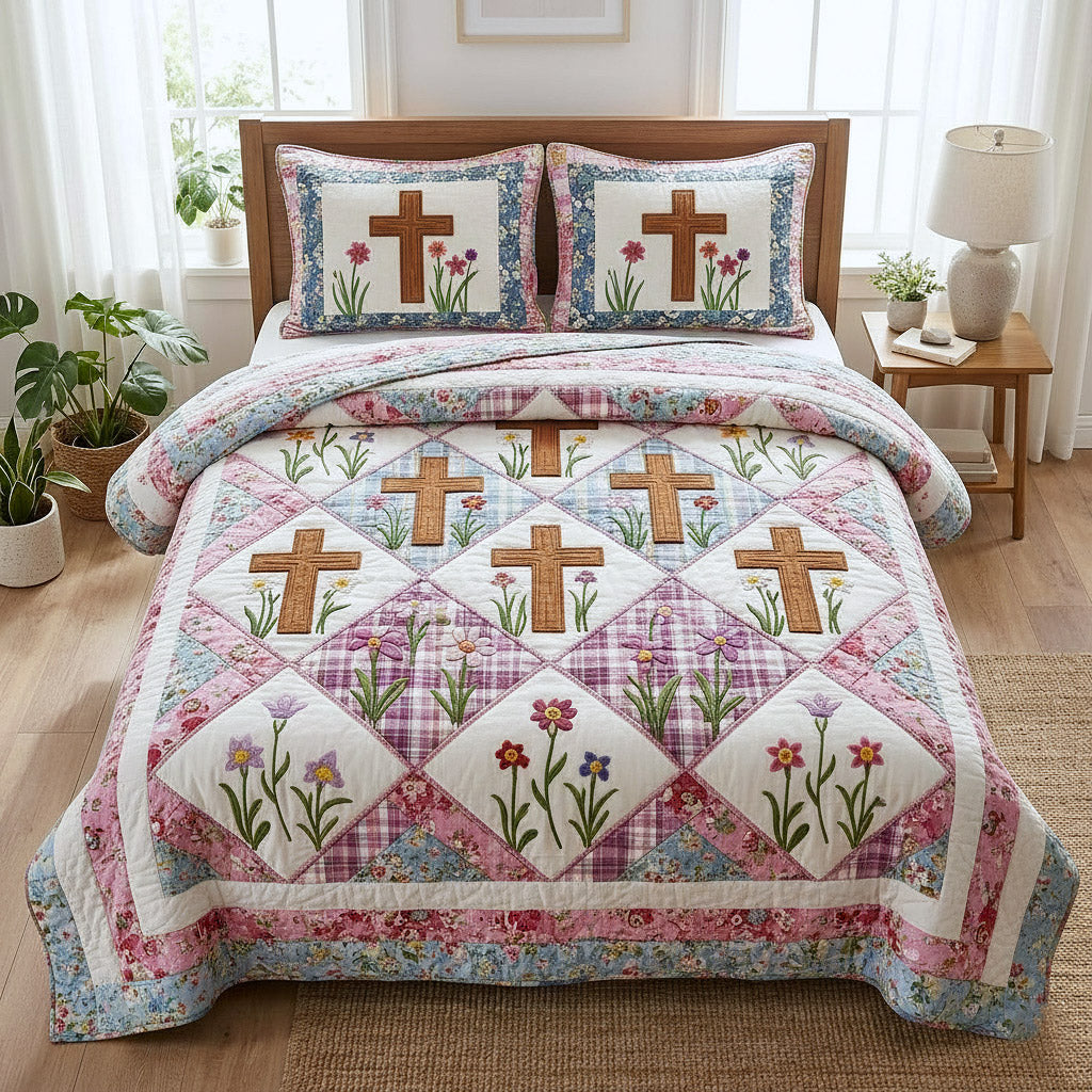 Faithful Sunrise 3-Piece Quilted Bedding Set GFTOTP17166