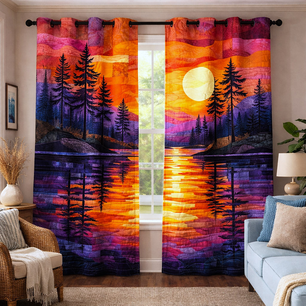 Pine Whisper Quilted Curtains GFTOTP17384