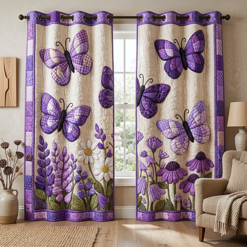 Meadow Flutter Quilted Curtains GFTOTP17741