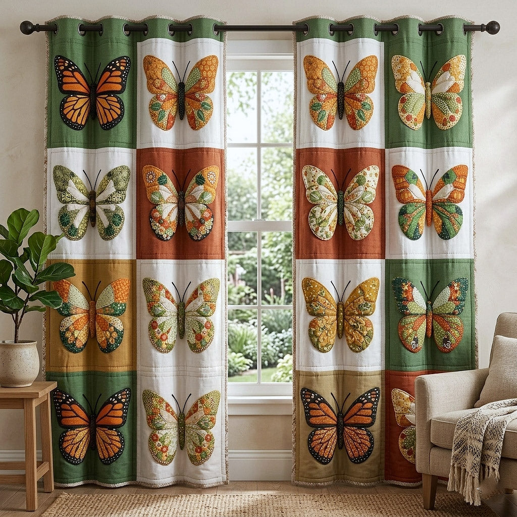 Meadow Flutter Quilted Curtains GFTOTP17742