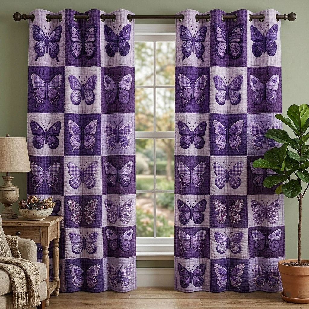 Meadow Flutter Quilted Curtains GFTOTP17743