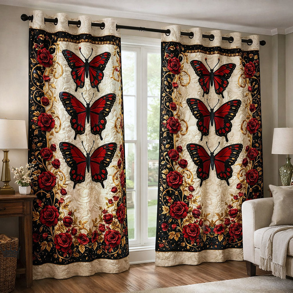 Meadow Flutter Quilted Curtains GFTOTP17746