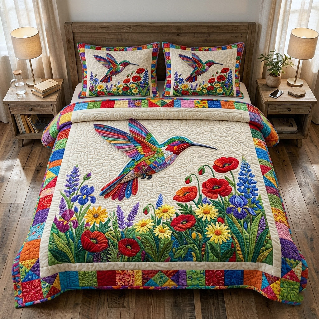 Garden Hover 3-Piece Quilted Bedding Set GFTOTP17795