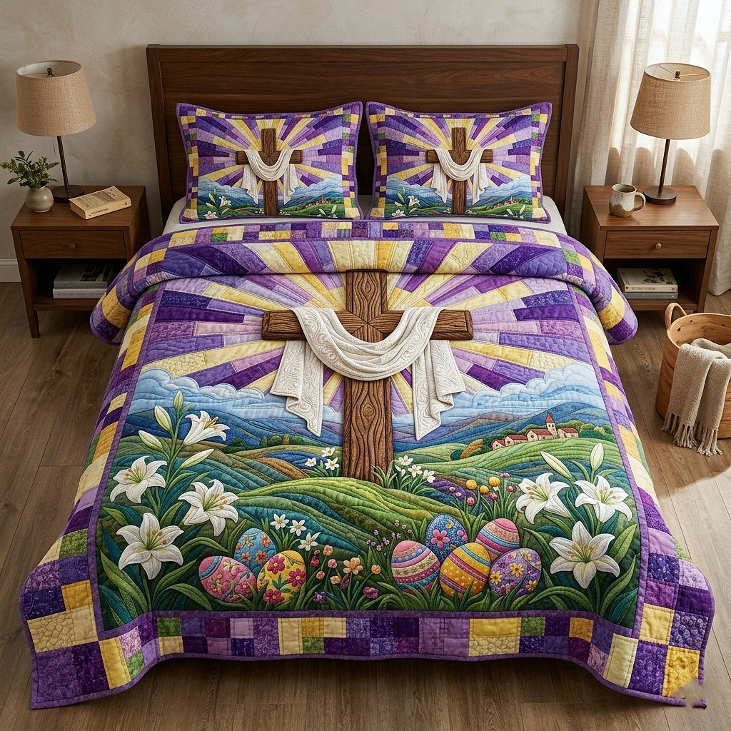 Risen Cross 3-Piece Quilted Bedding Set GFTOTP17815