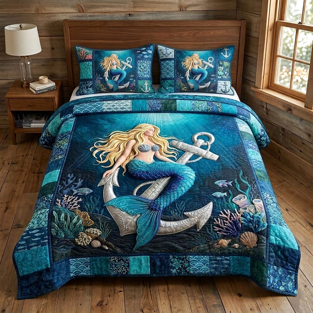 Ocean Siren 3-Piece Quilted Bedding Set GFTOTP17867