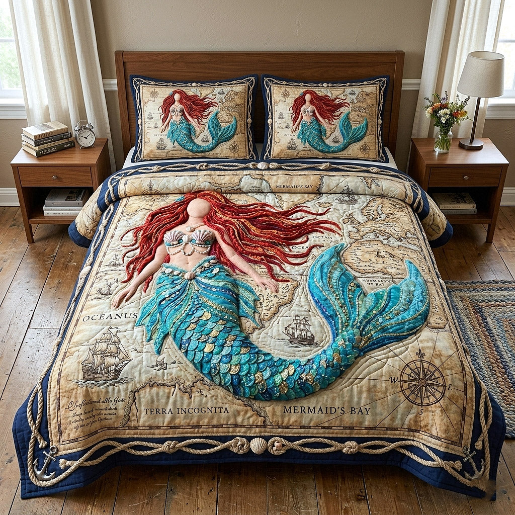 Ocean Siren 3-Piece Quilted Bedding Set GFTOTP17868