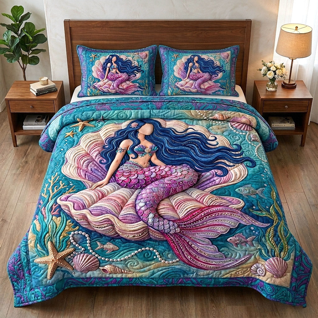 Ocean Siren 3-Piece Quilted Bedding Set GFTOTP17869