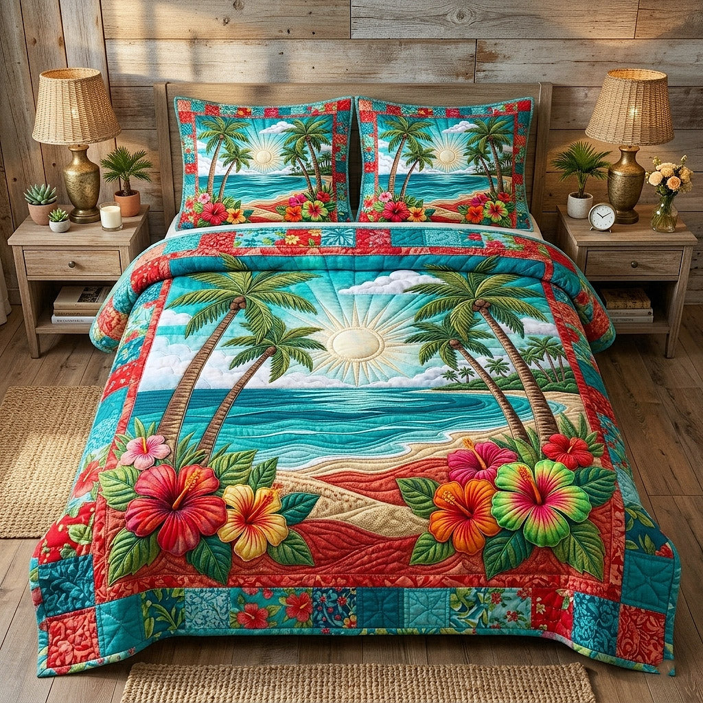 Tropical Breeze 3-Piece Quilted Bedding Set GFTOTP17967