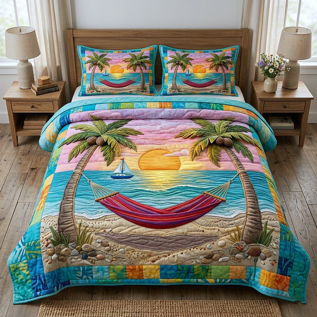 Tropical Breeze 3-Piece Quilted Bedding Set GFTOTP17971