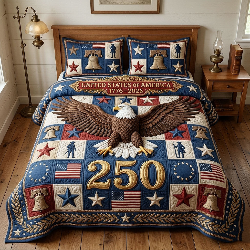 Heritage Patch 3-Piece Quilted Bedding Set GFTOTP18105