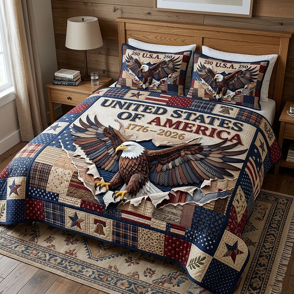 Heritage Patch 3-Piece Quilted Bedding Set GFTOTP18107