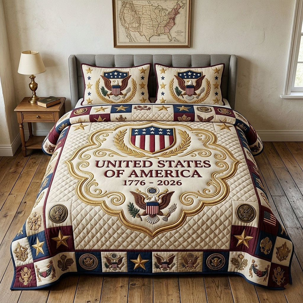 Heritage Patch 3-Piece Quilted Bedding Set GFTOTP18108