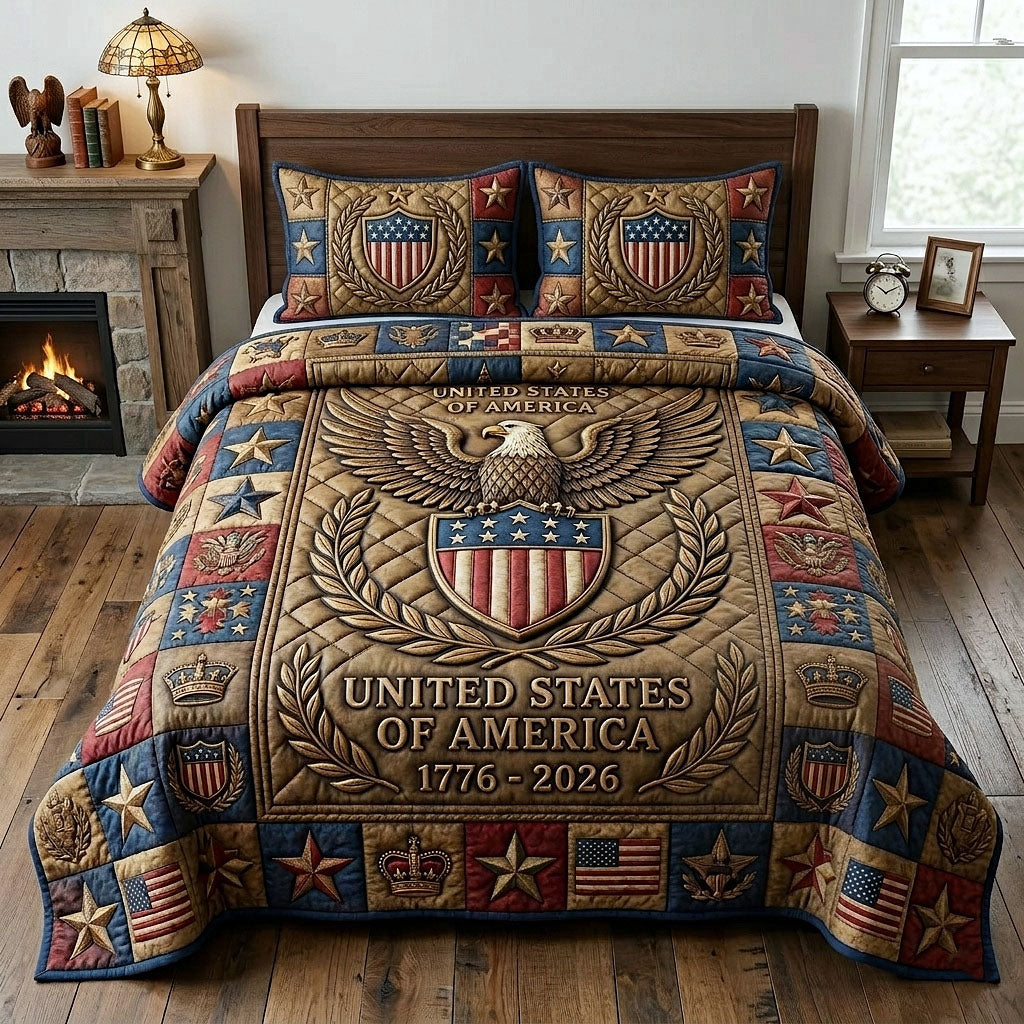 Heritage Patch 3-Piece Quilted Bedding Set GFTOTP18112