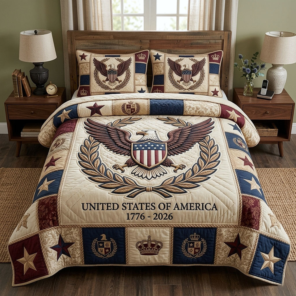 Heritage Patch 3-Piece Quilted Bedding Set GFTOTP18113