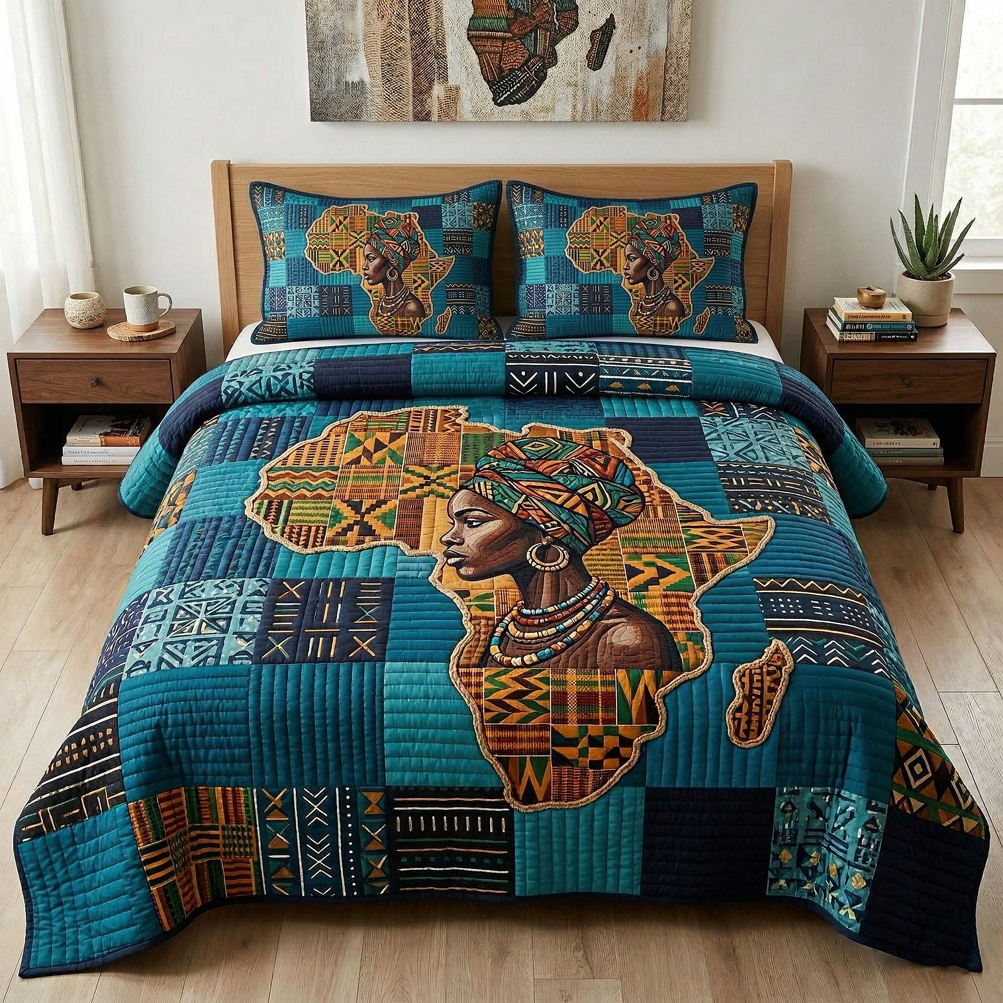 Africa Legacy 3-Piece Quilted Bedding Set GFTOTP18166