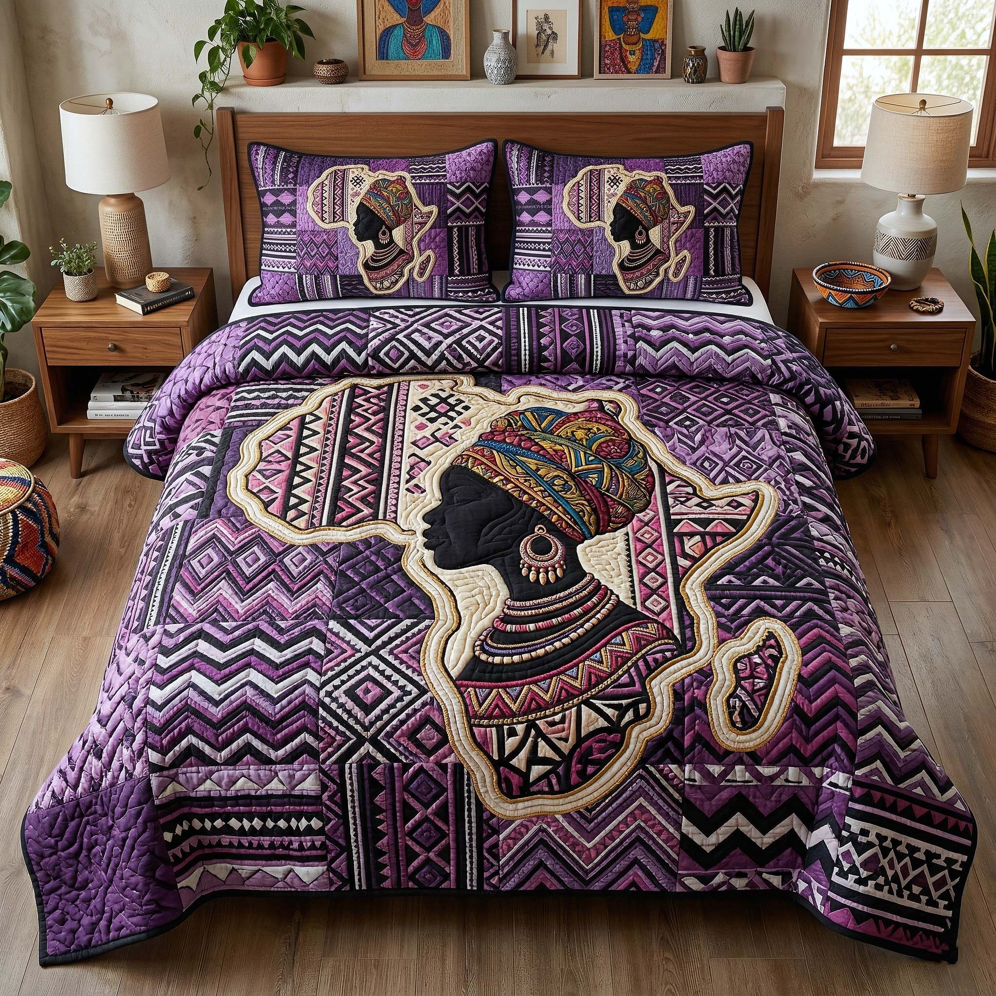 Africa Legacy 3-Piece Quilted Bedding Set GFTOTP18169