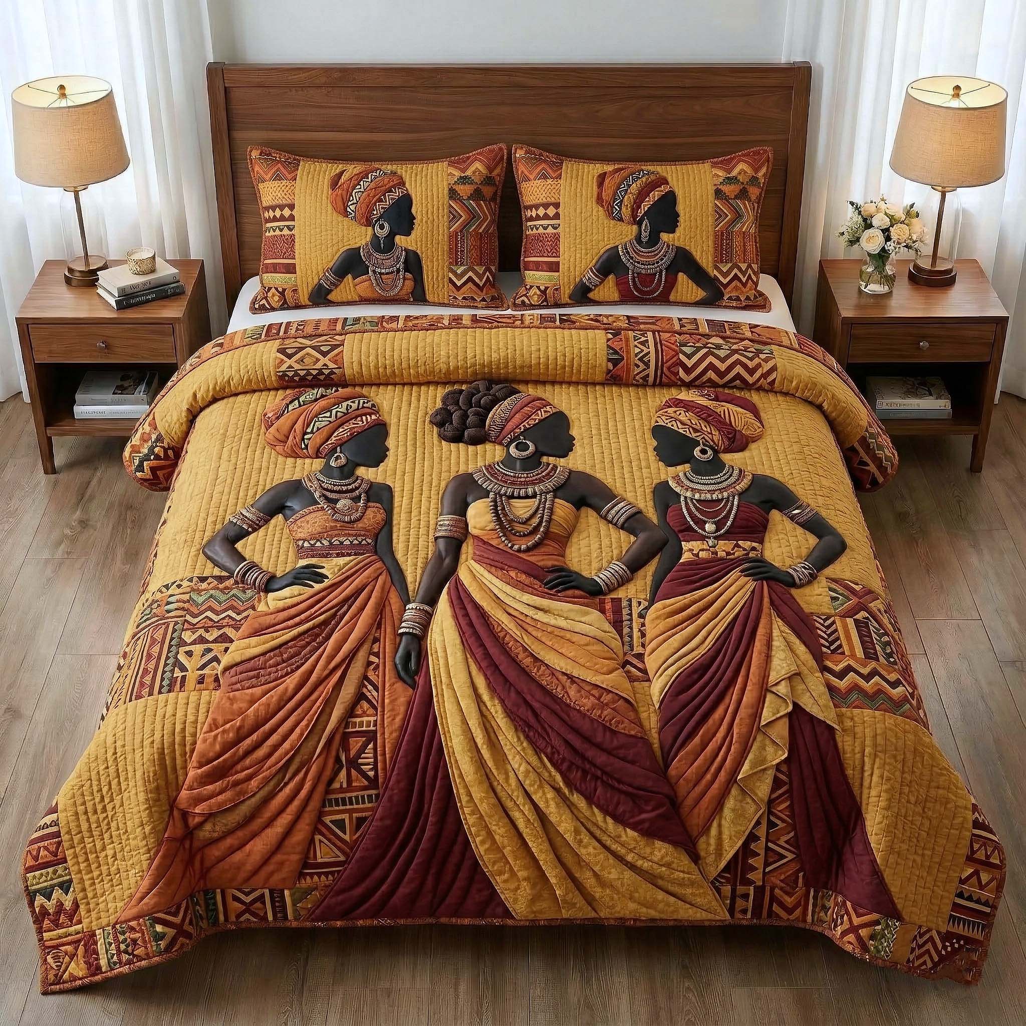 Ebony Queen 3-Piece Quilted Bedding Set GFTOTP18226