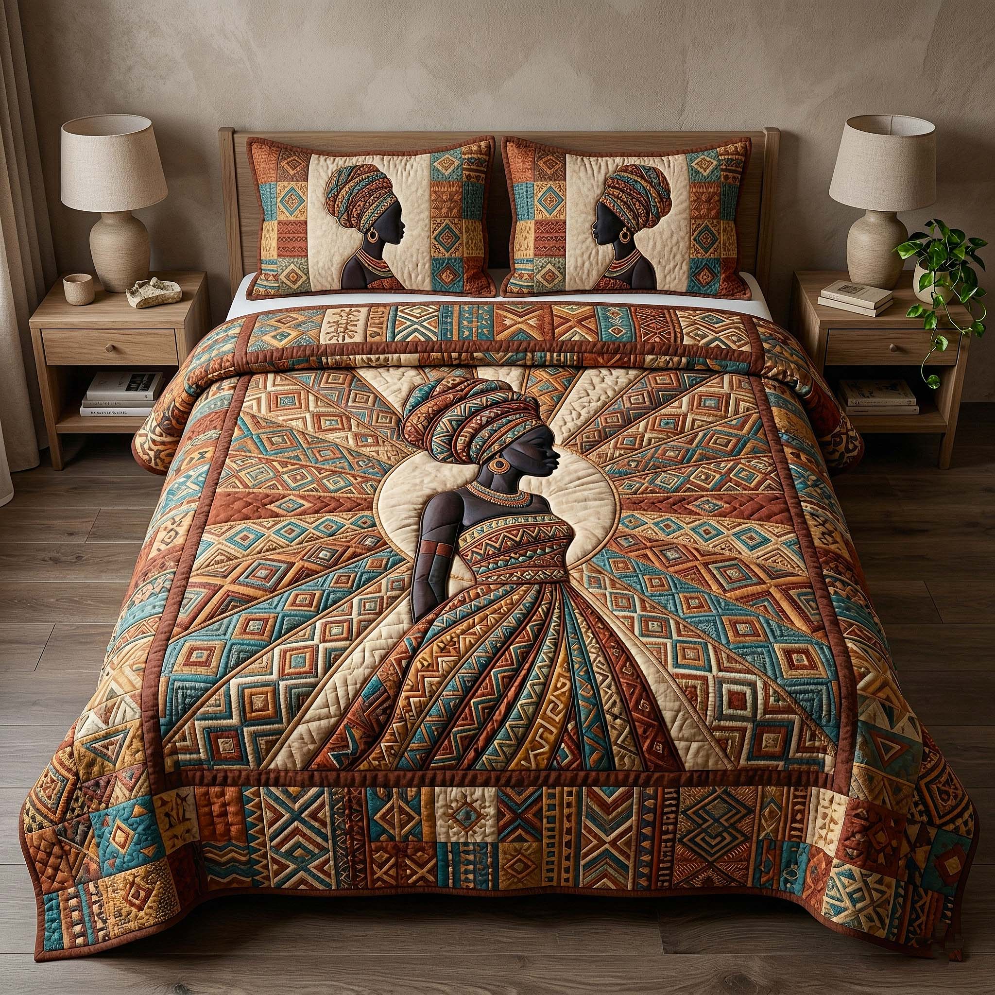 Ebony Queen 3-Piece Quilted Bedding Set GFTOTP18230