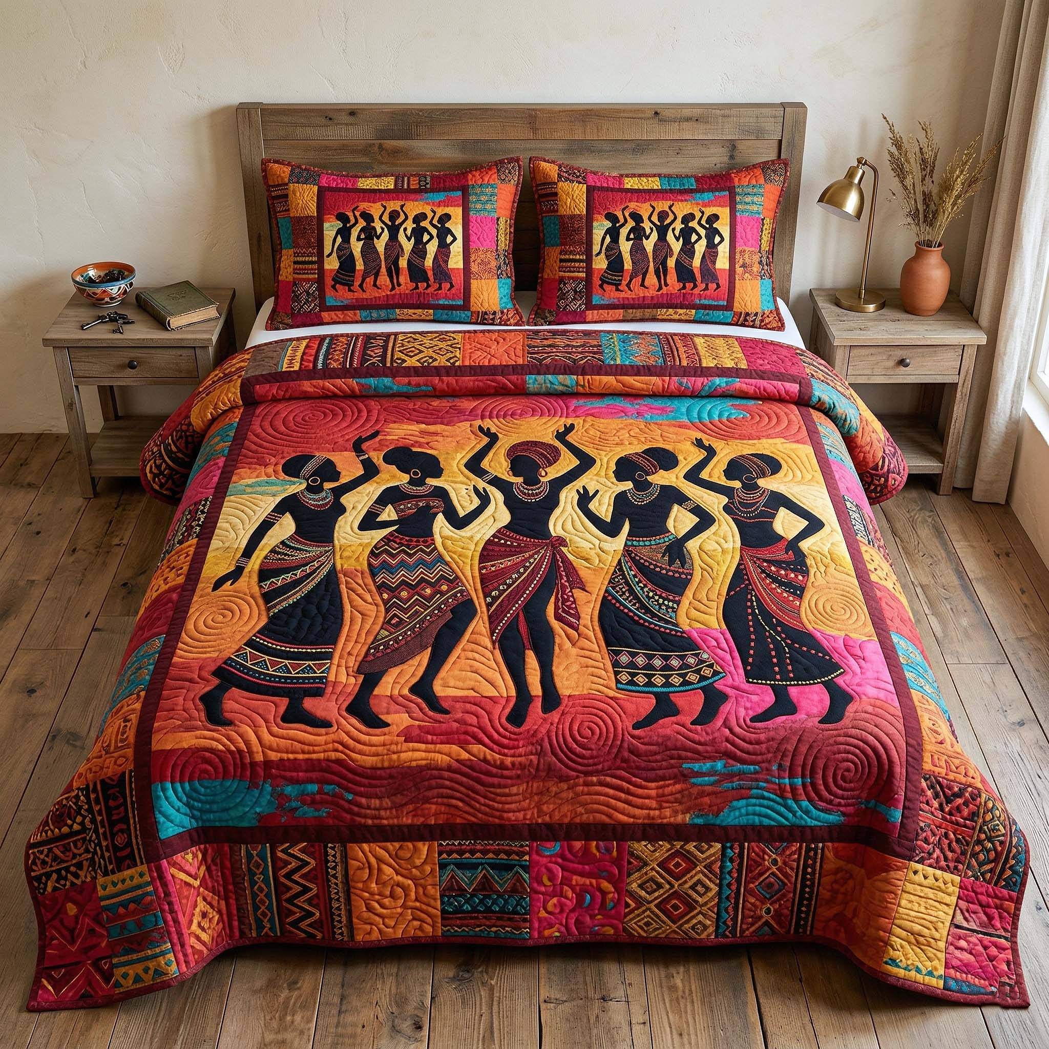 Ebony Queen 3-Piece Quilted Bedding Set GFTOTP18231