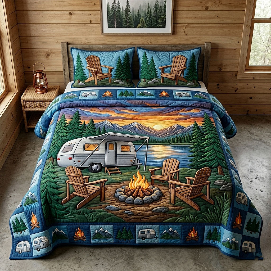 Camp Life 3-Piece Quilted Bedding Set GFTOTP18347