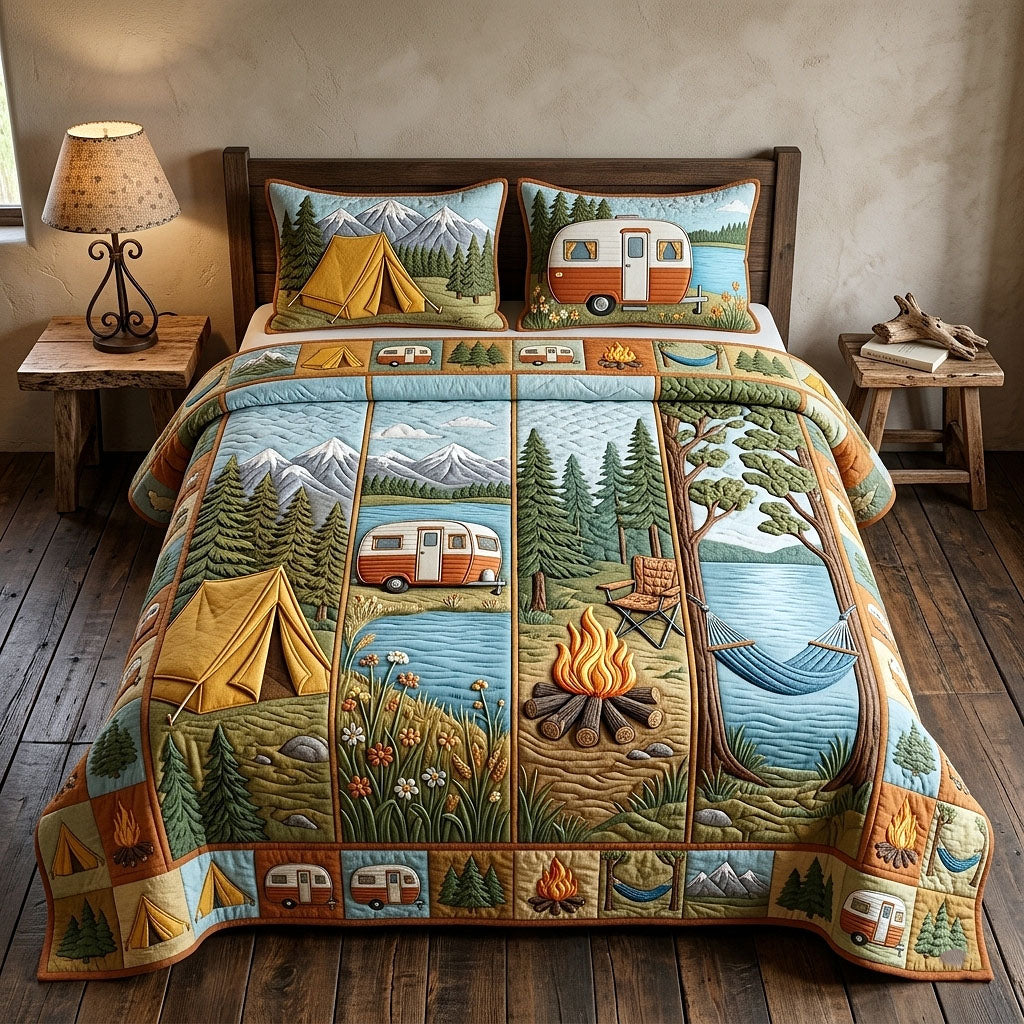 Camp Life 3-Piece Quilted Bedding Set GFTOTP18348