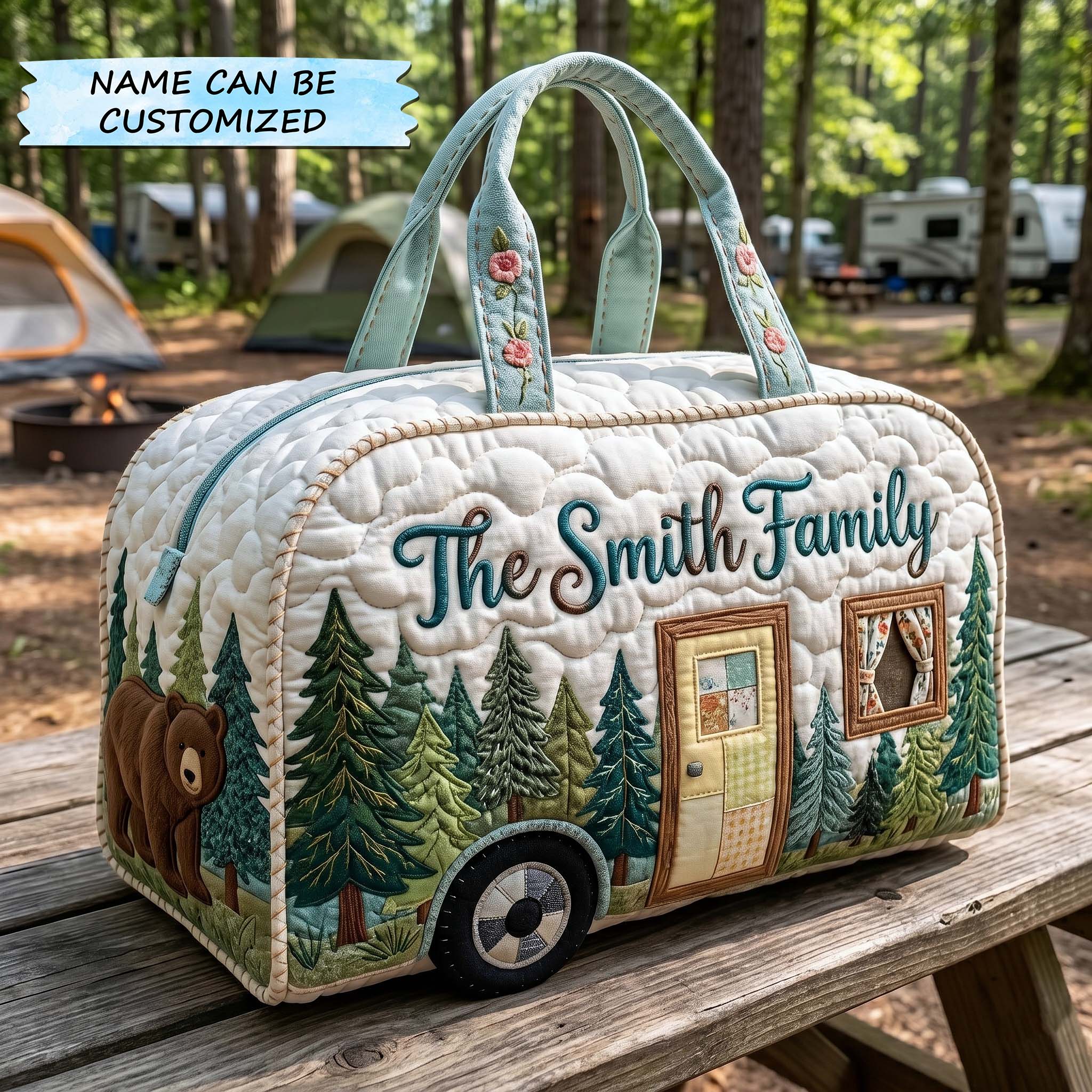 Vintage Camper Quilted Duffle Bag QTCUZ GFTOTP18369