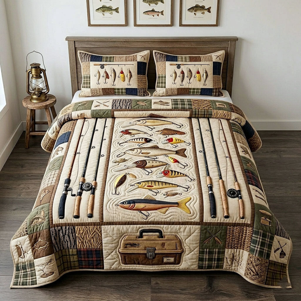Hook Life 3-Piece Quilted Bedding Set GFTOTP18452