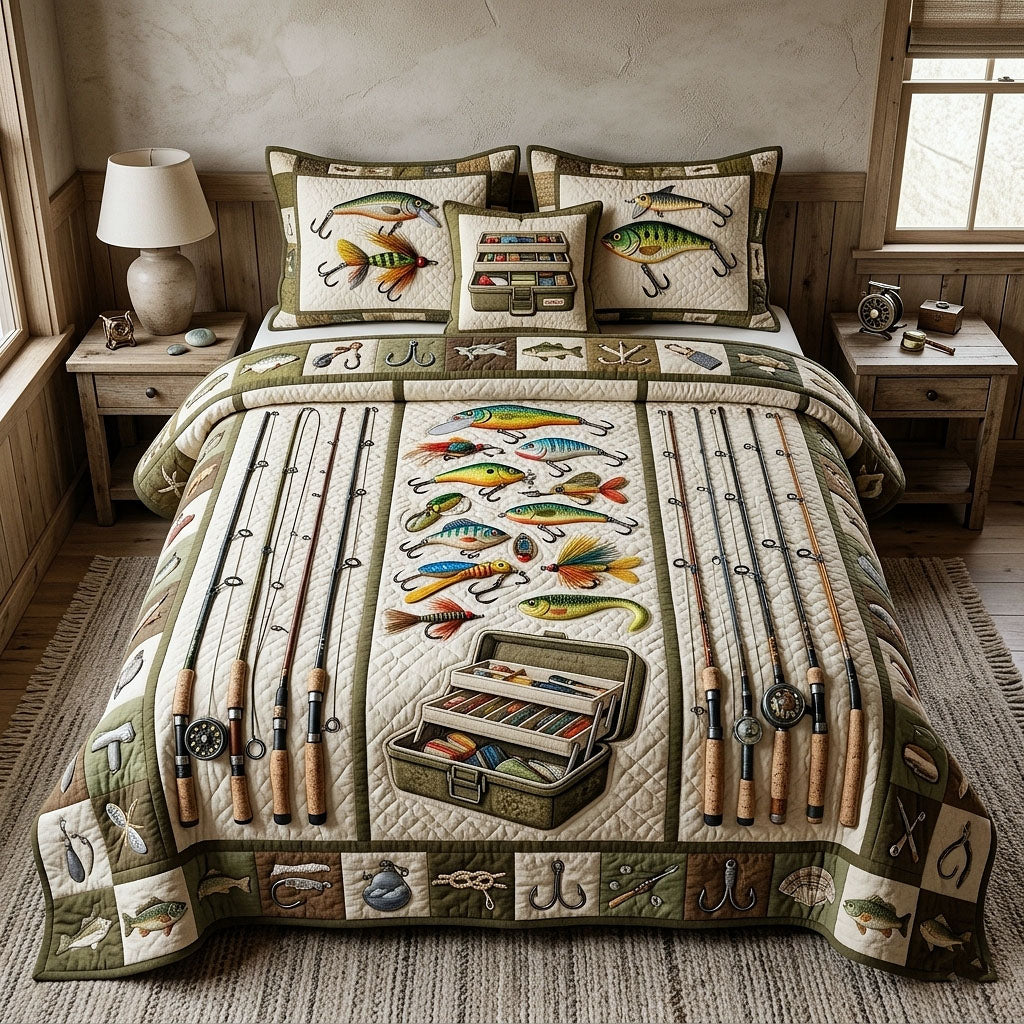 Hook Life 3-Piece Quilted Bedding Set GFTOTP18454