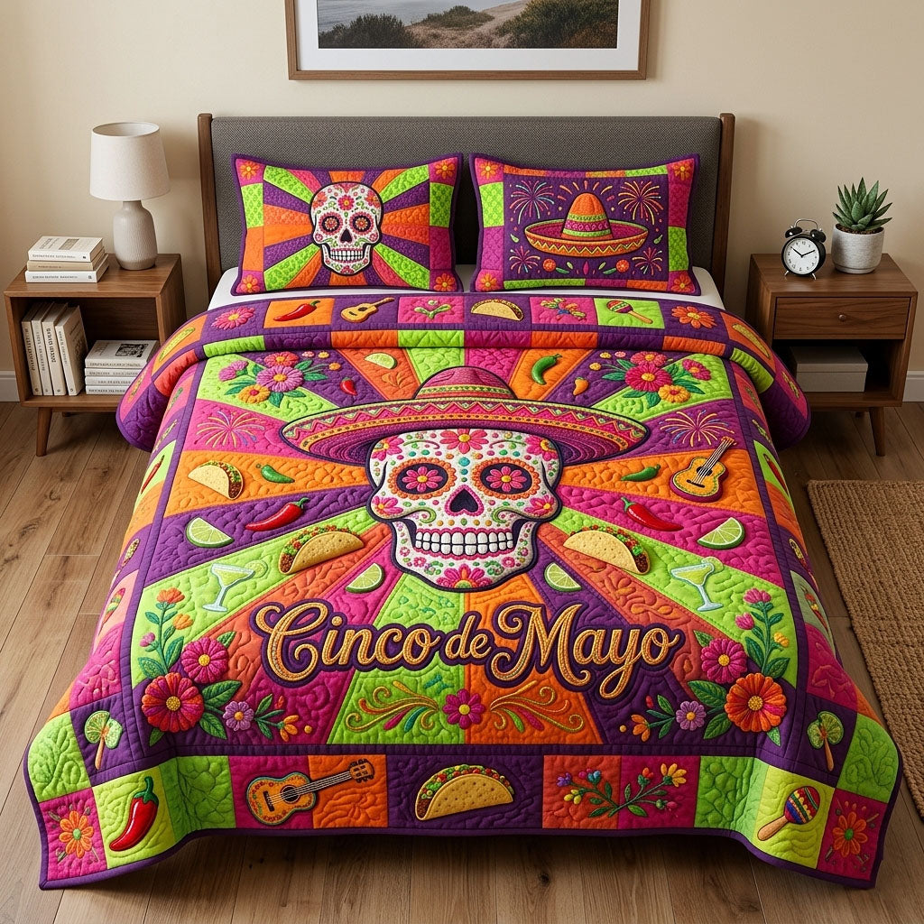 Cinco de Mayo 3-Piece Quilted Bedding Set GFTOTP18472