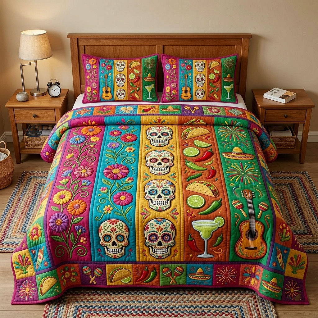 Cinco de Mayo 3-Piece Quilted Bedding Set GFTOTP18474
