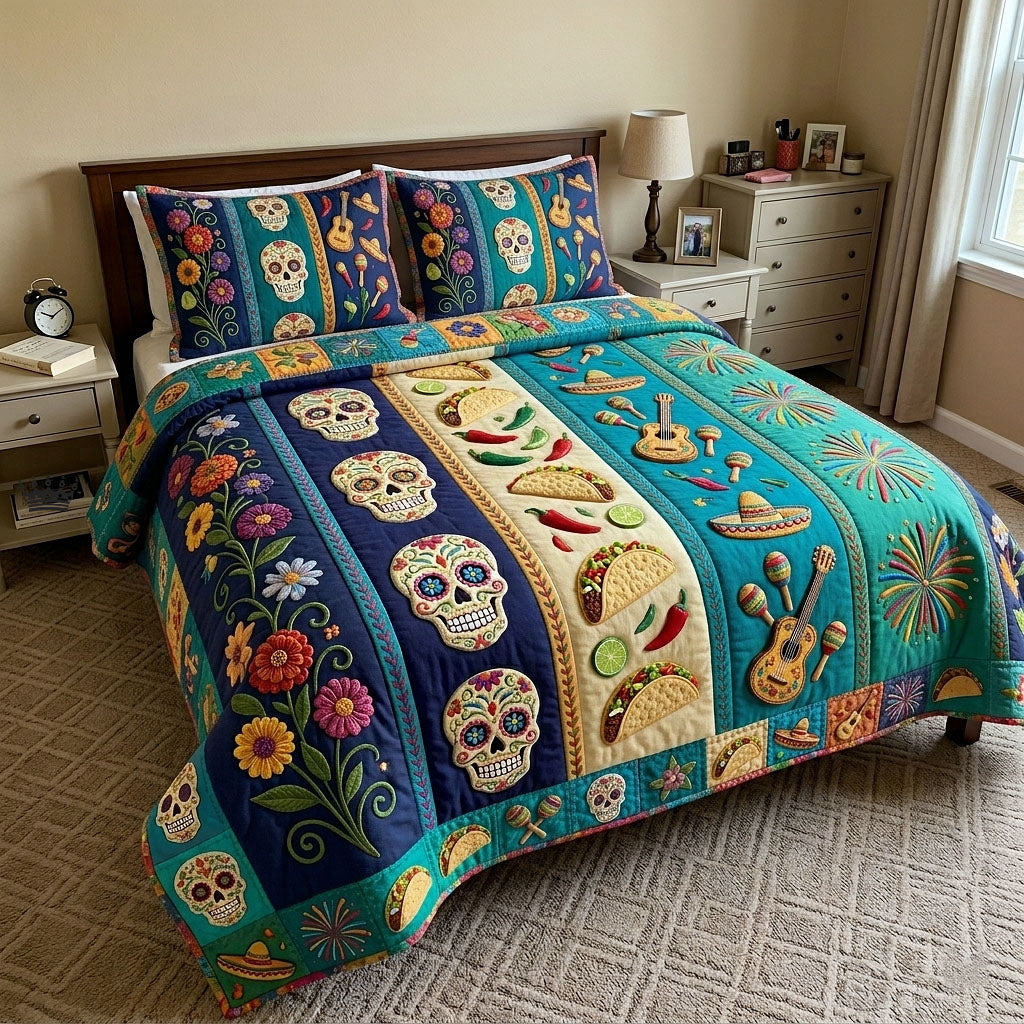 Cinco de Mayo 3-Piece Quilted Bedding Set GFTOTP18475