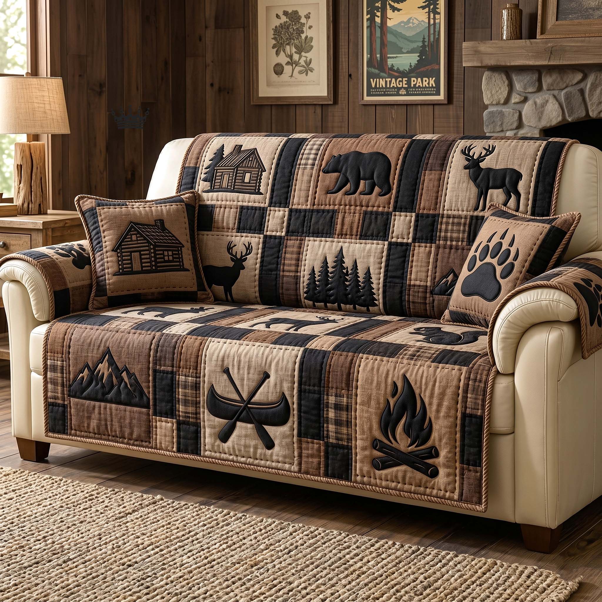 Woodland Dream Quilted Sofa Cover GFTOTP18542