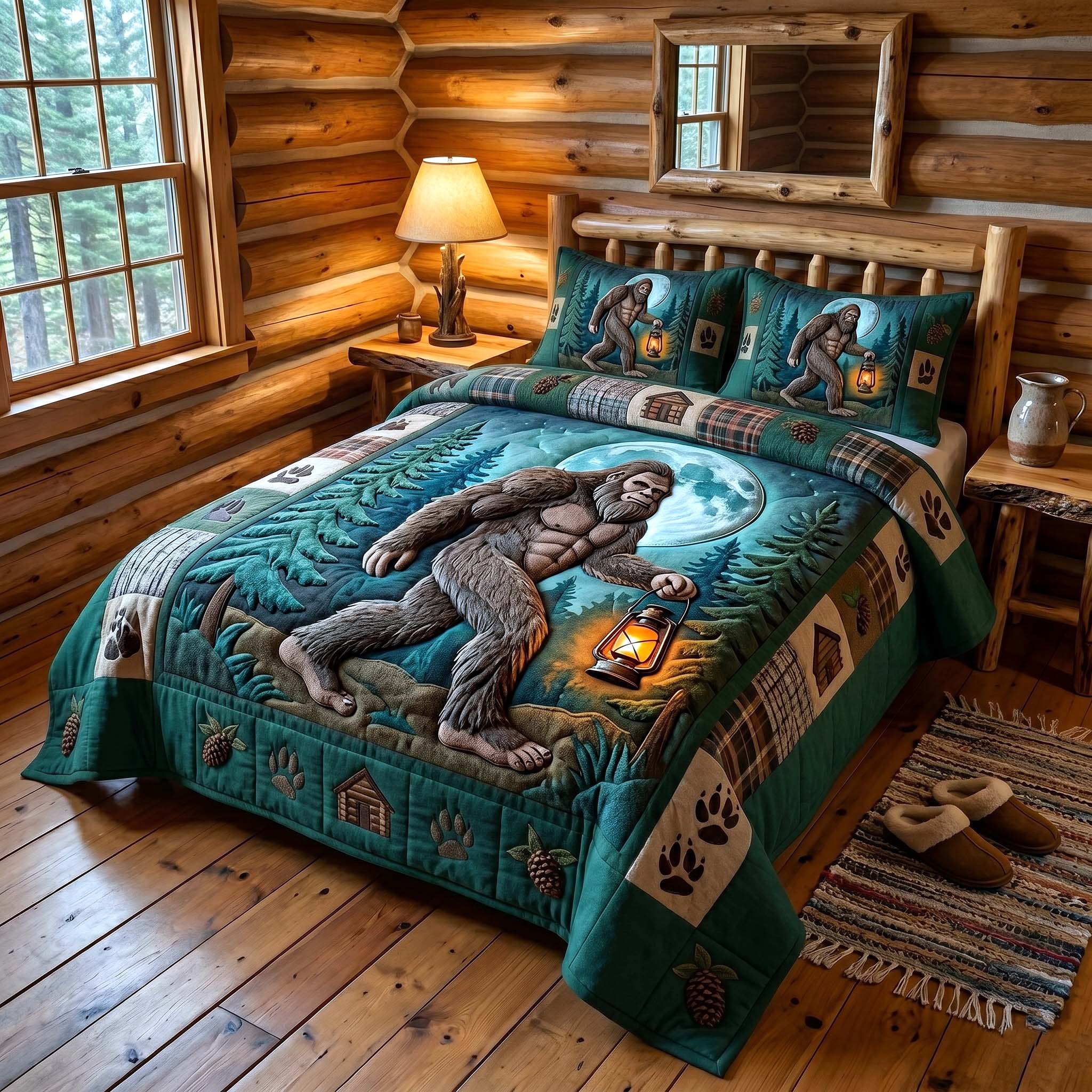 Mystic Sasquatch 3-Piece Quilted Bedding Set GFTOTP18633