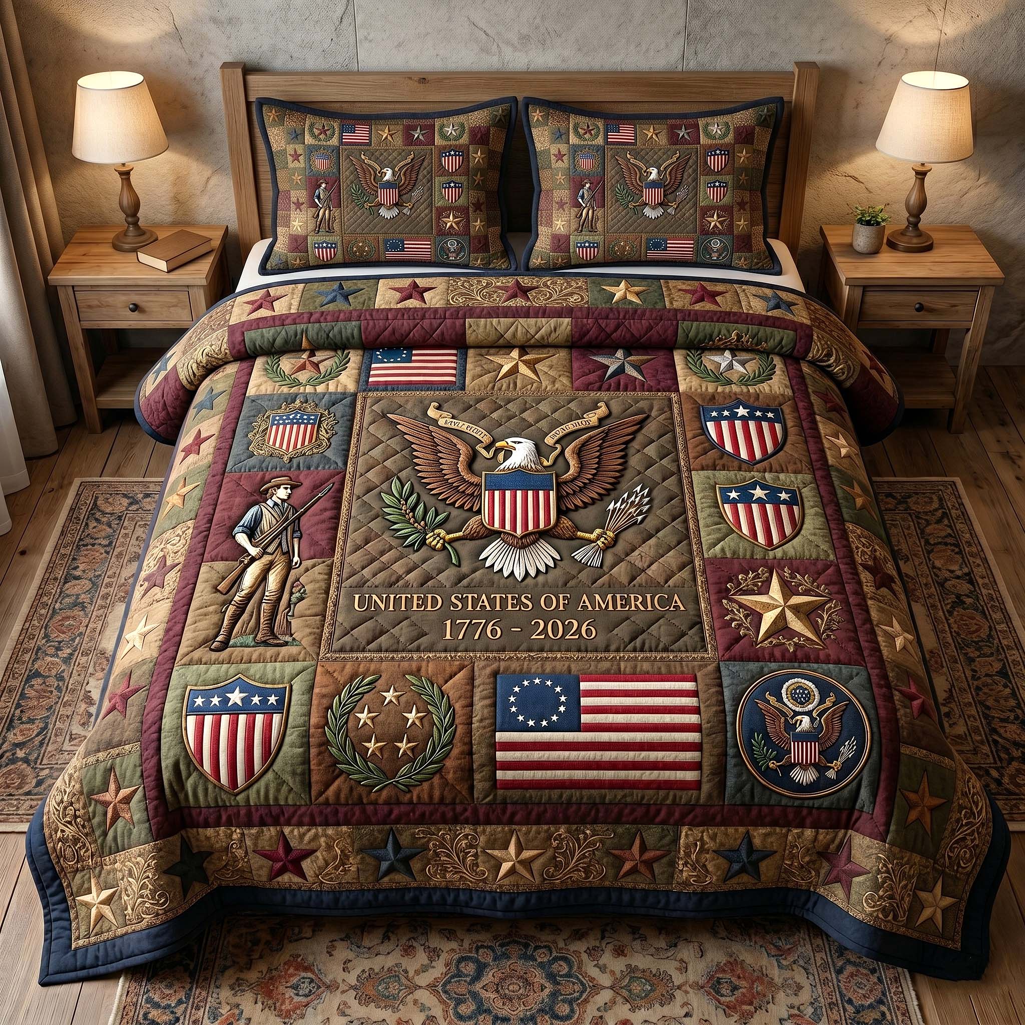 Heritage Patch 3-Piece Quilted Bedding Set GFTOTP18787