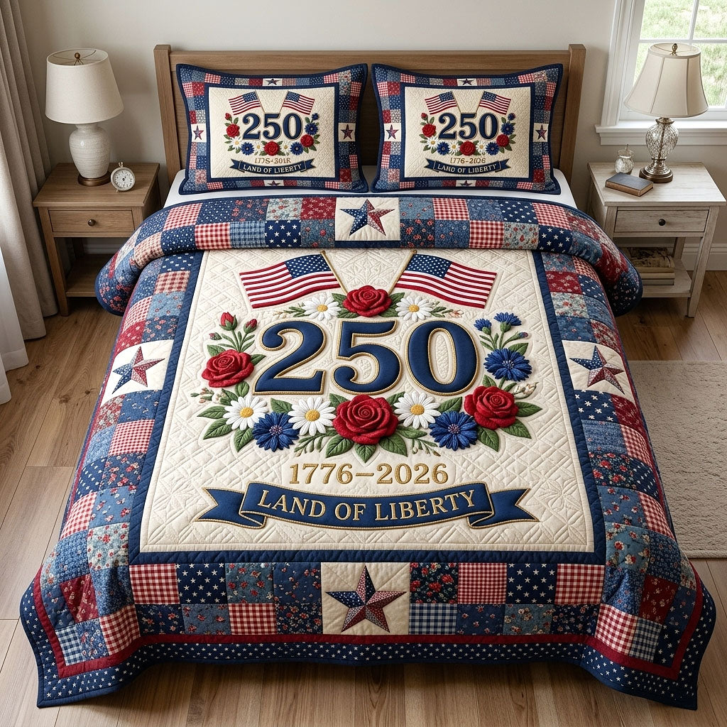 Heritage Patch 3-Piece Quilted Bedding Set GFTOTP18794