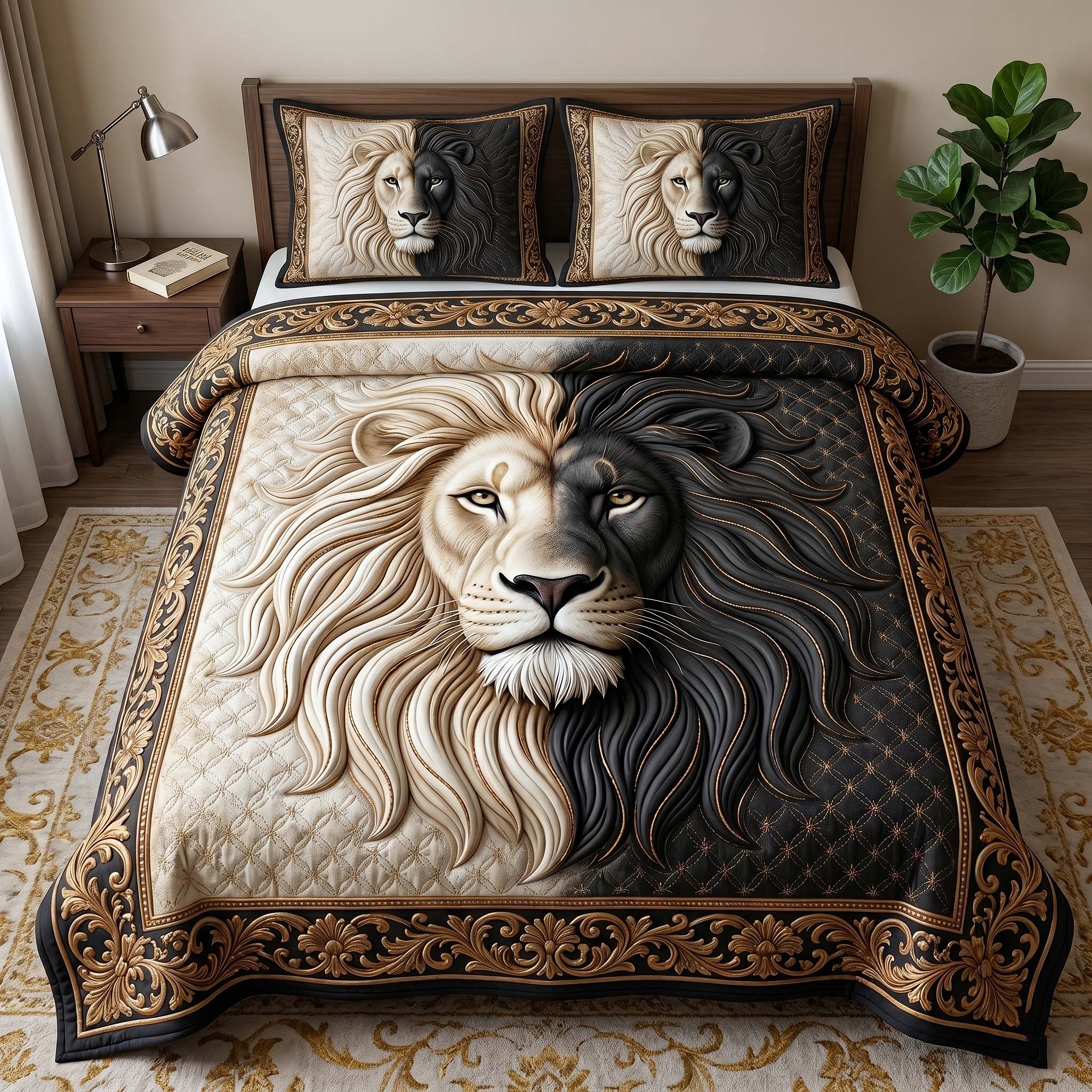 Majestic Lion 3-Piece Quilted Bedding Set GFTOTP18861