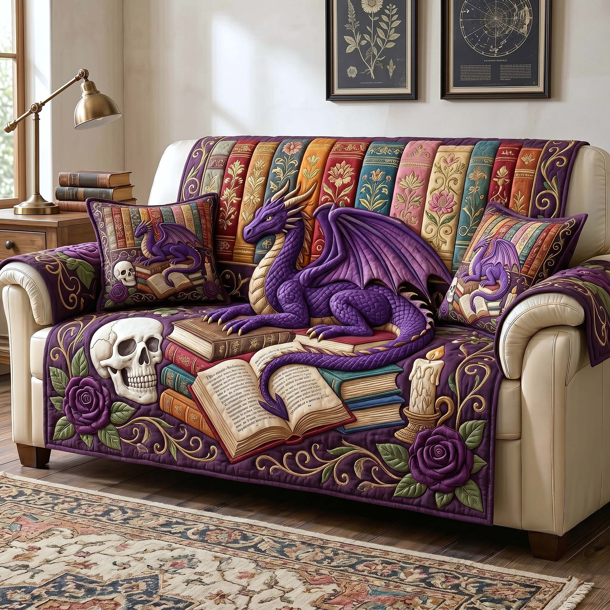 Reading Nook Quilted Sofa Cover GFTOTP18873