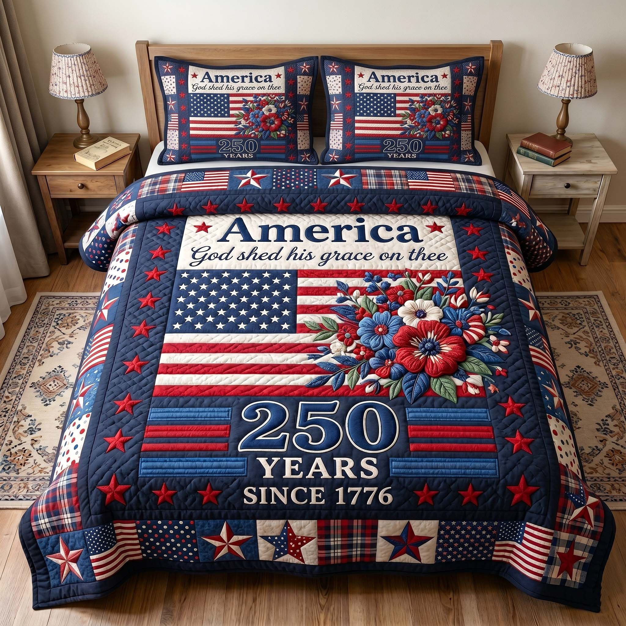Heritage Patch 3-Piece Quilted Bedding Set GFTOTP18882